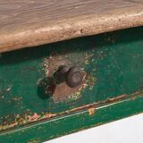 Antique green table in solid pine (circa 1920)