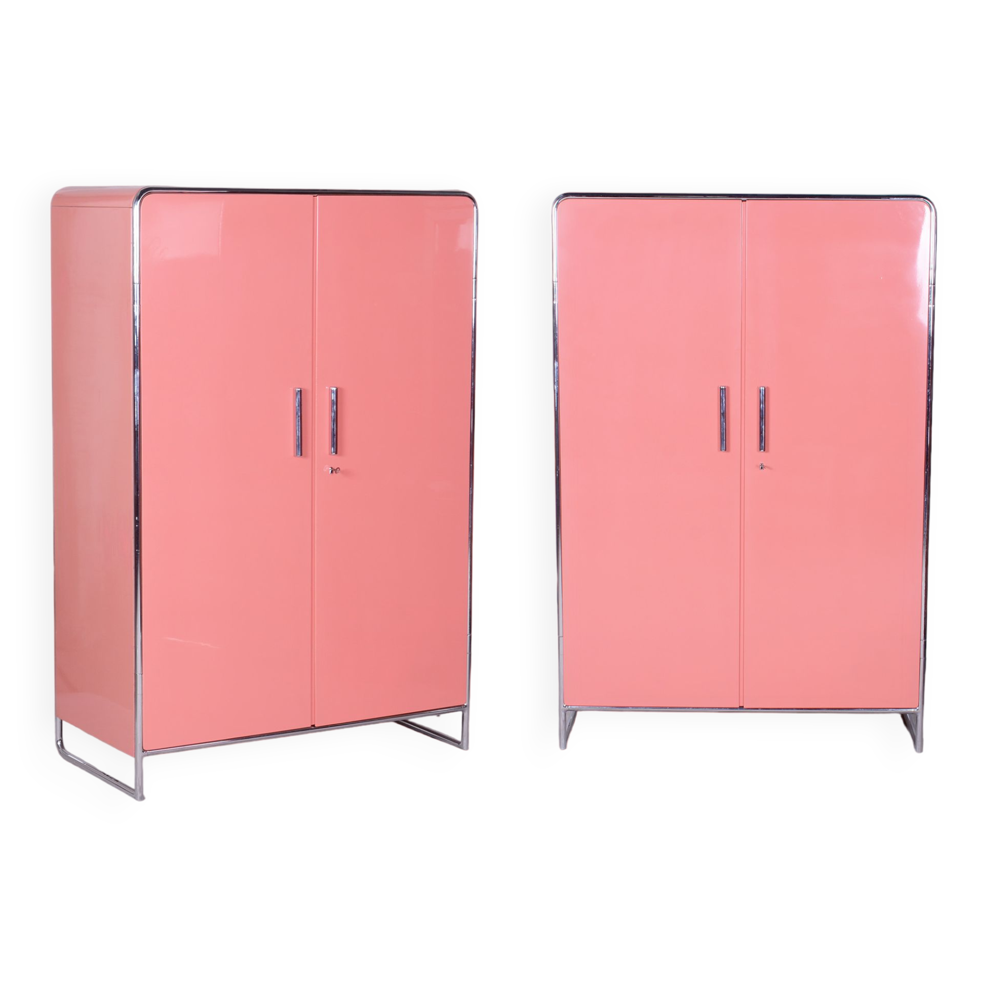 Restored Bauhaus Pair of Wardrobes, H. J. Hagemann, Thonet, Germany, 1930s