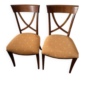 Chaise merisier et tissu