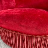 Red velvet toad armchair