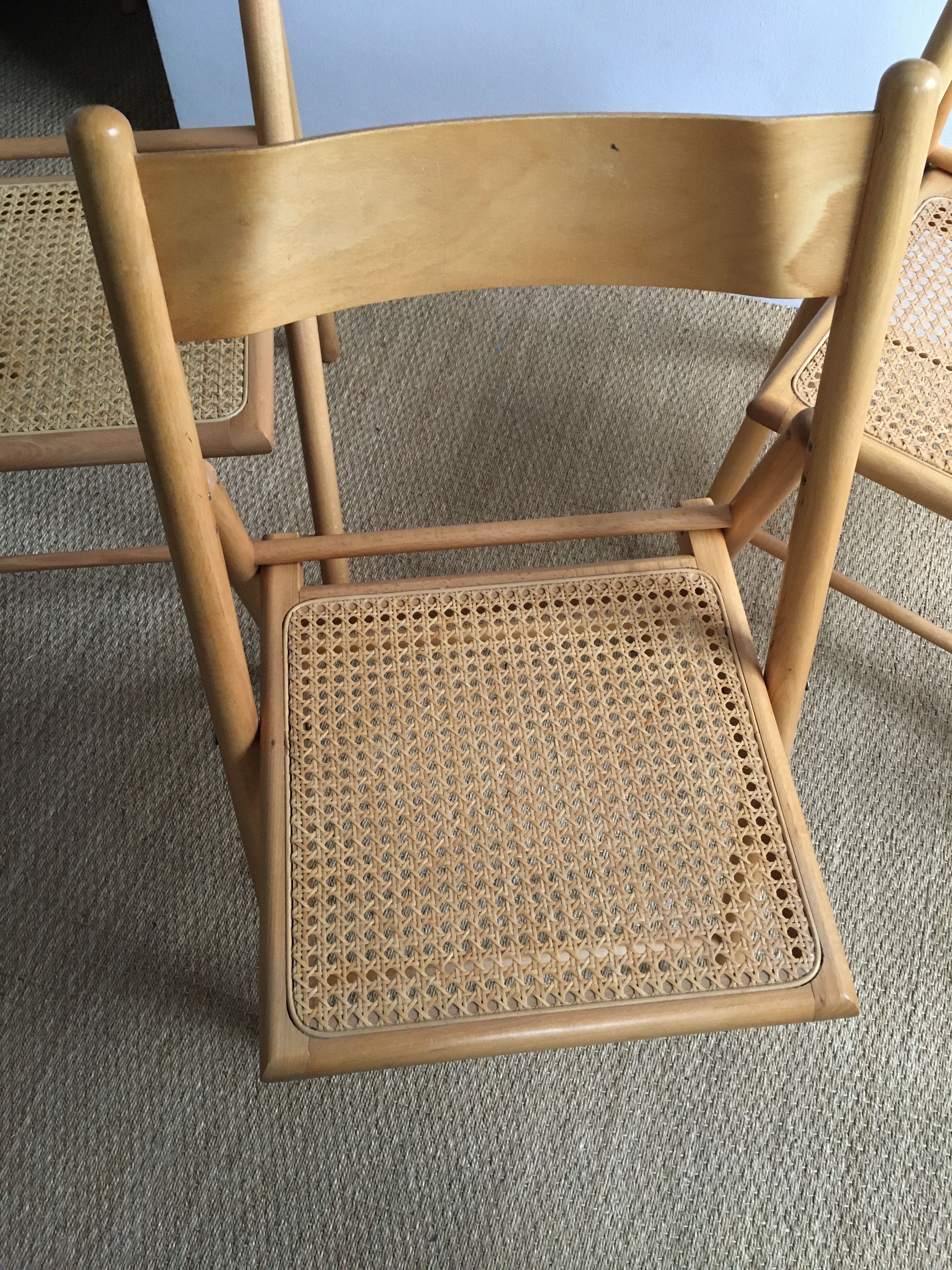Lot of 3 vintage cantique folding chairs