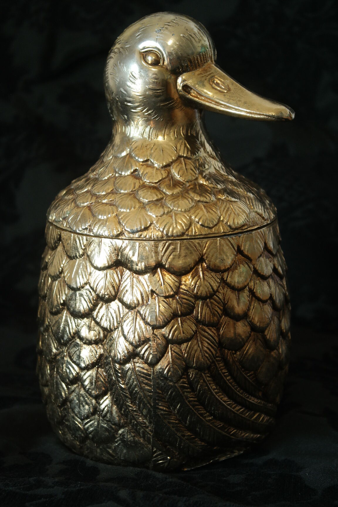 Vintage brass duck ice bucket Italy Mauro Manetti