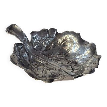 Plat en argent sterling en forme de feuille Fratelli Lisi italien