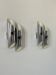 Pair of double wall lights, chrome metal, France, 1960