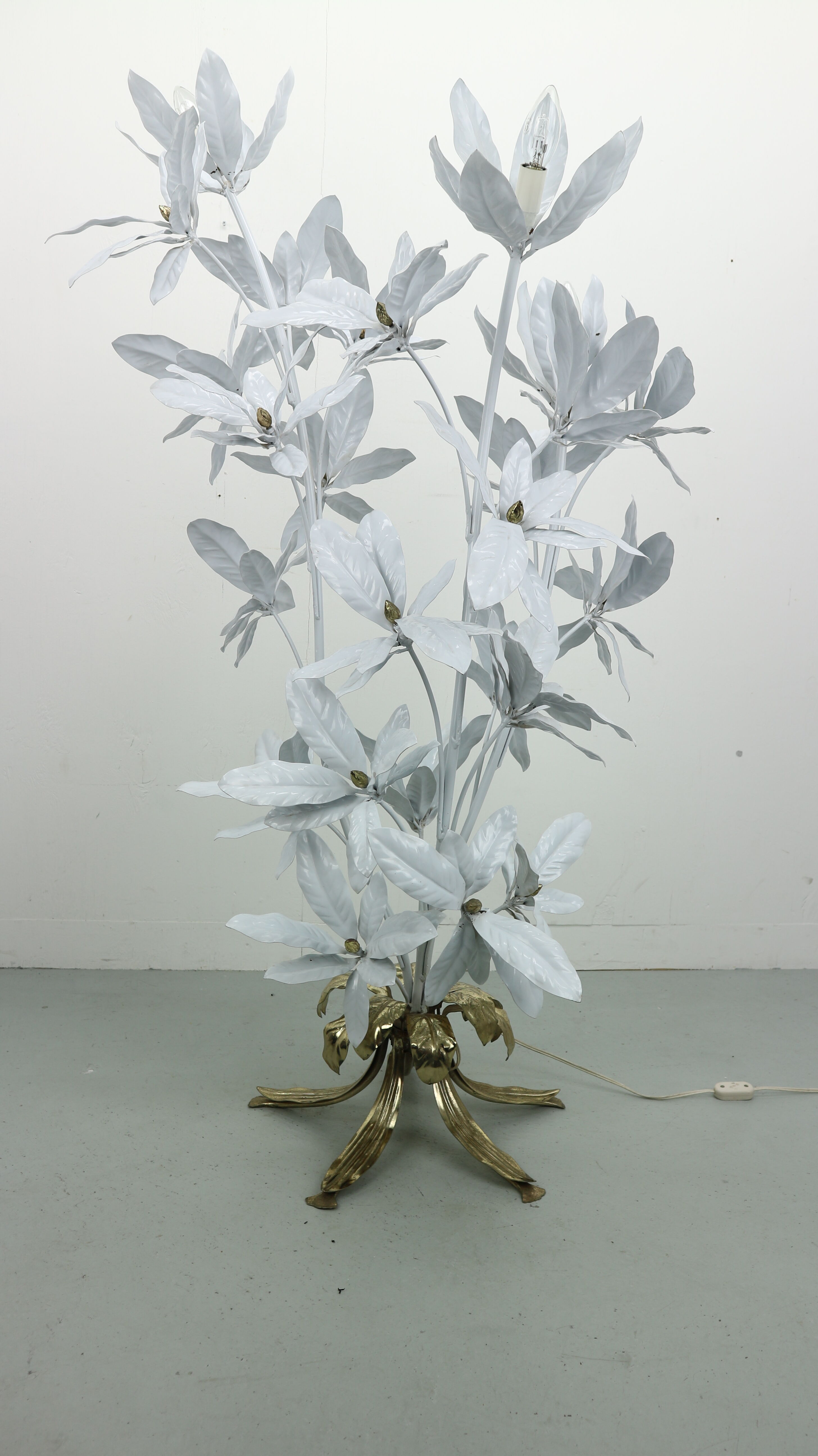 Flower Brass Floor Lamp, 1970s