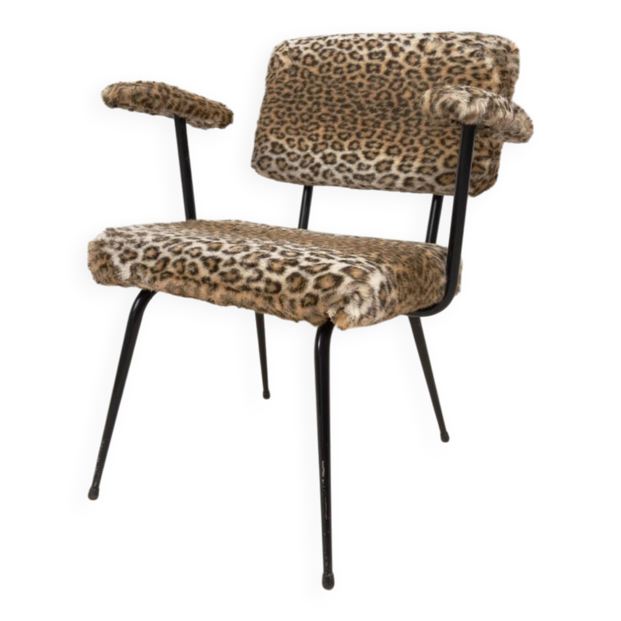 Fauteuil vintage moderniste léopard