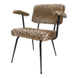 Vintage modernist leopard armchair