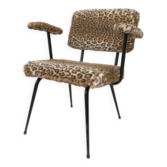 Vintage modernist leopard armchair