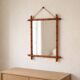 Vintage wooden turned mirror in bamboo style – 1950s/60s
