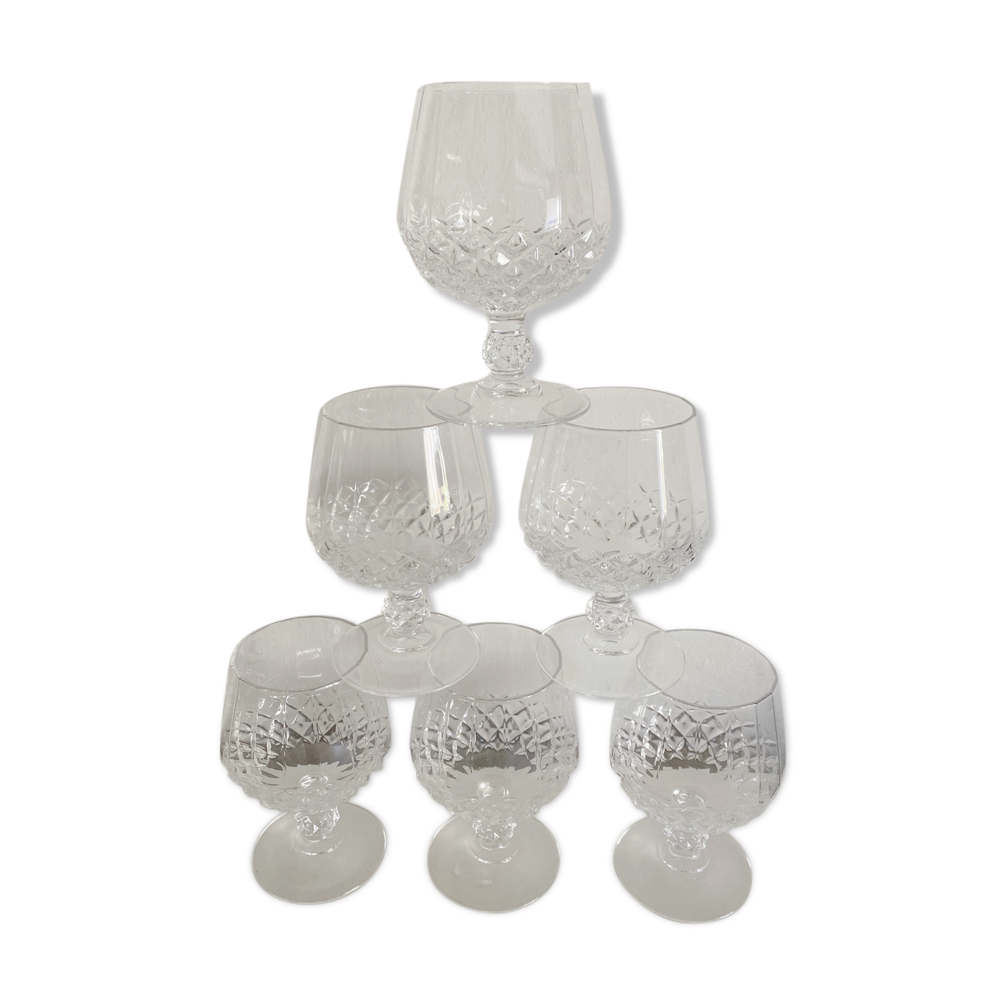 Set of 6 cognac glasses