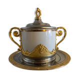 Mustard porcelain and gold metal