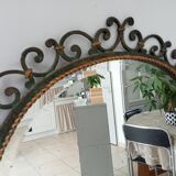 Old beveled wrought iron mirror late nineteenth century