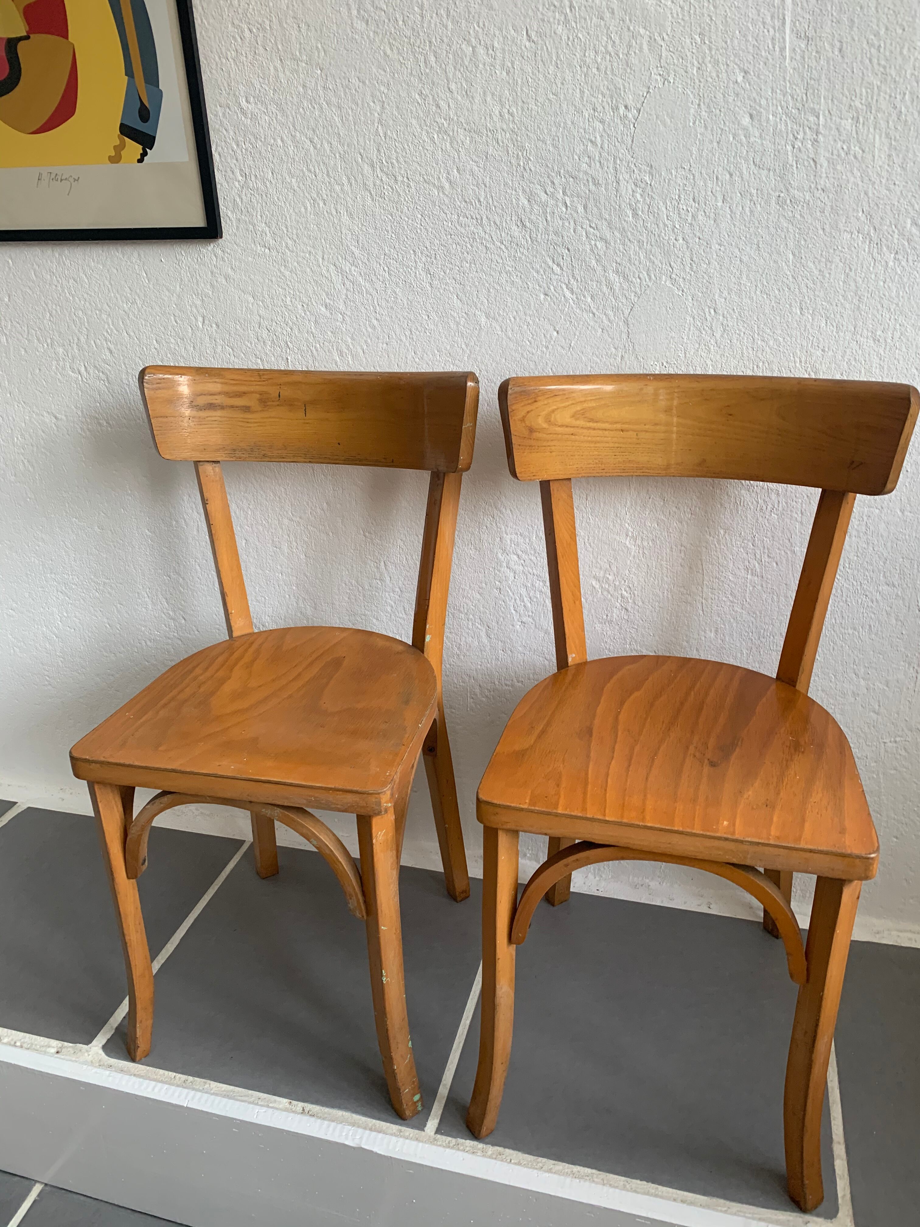 4 chaises bistrot vintage Baumann
