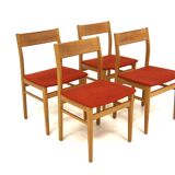 Set of 4 Scandinavian oak chairs, Sweden, 1960