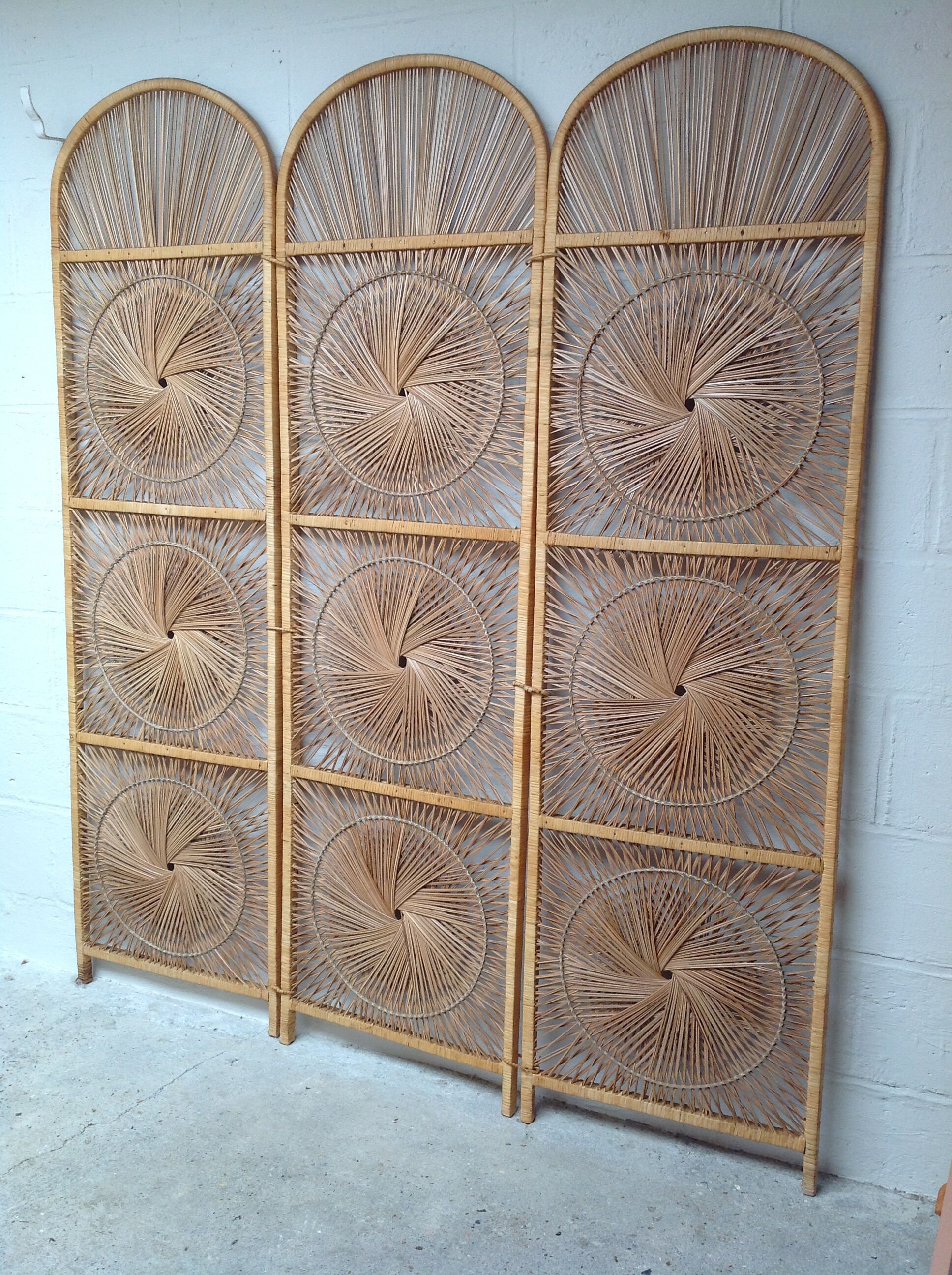 Vintage rattan screen