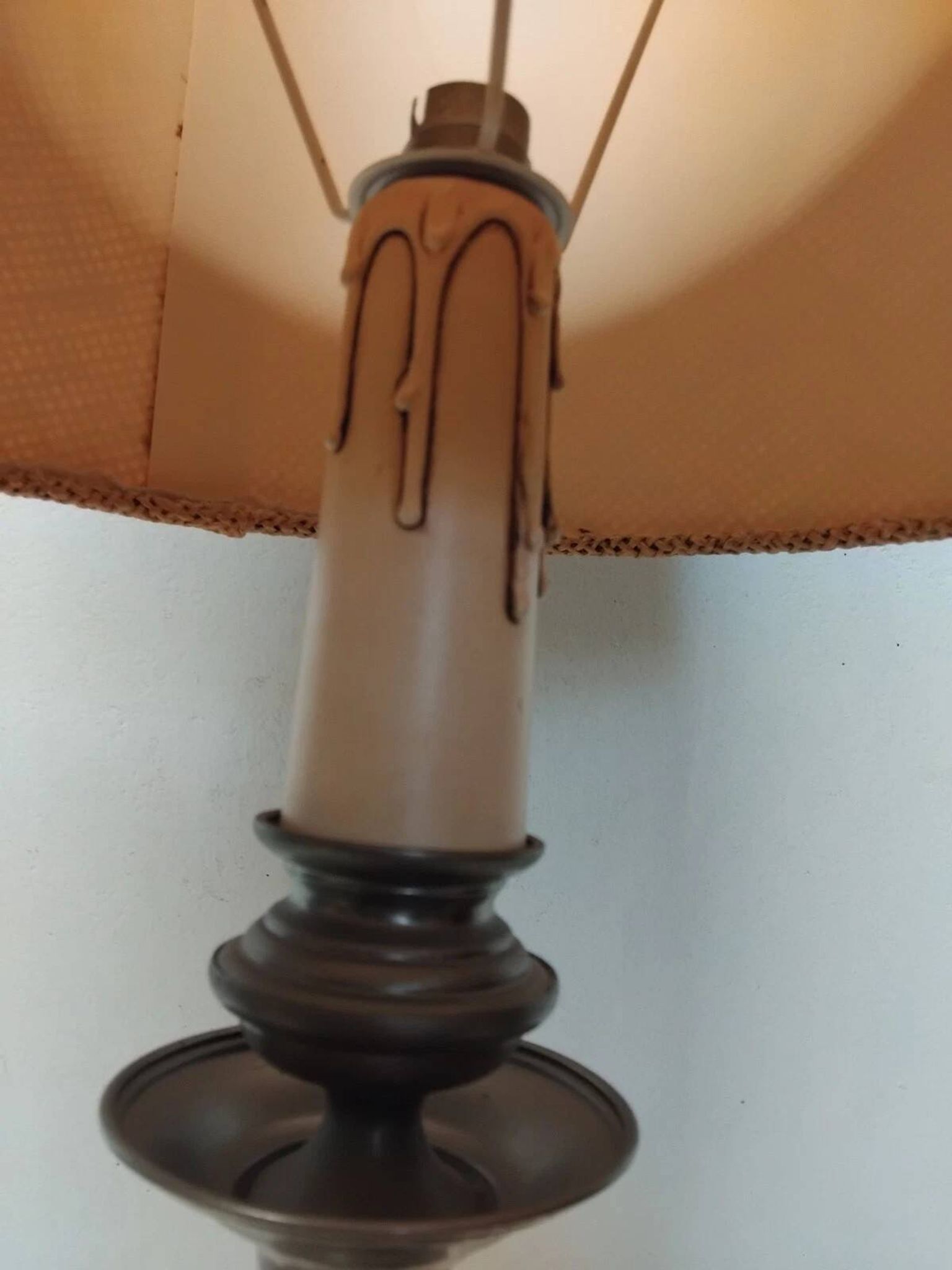 Table Lamp H: 73 cm - Vintage Pewter Lamp Base