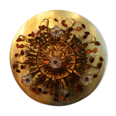 Floral glass wall lamp in Murano glass and brass, 1950