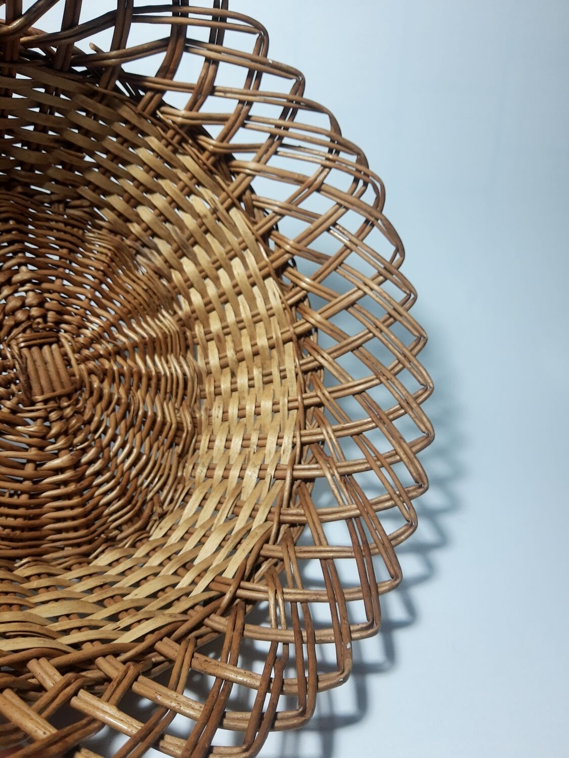 Vintage round wicker basket