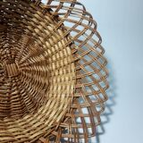 Vintage round wicker basket