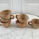 Lot de 6 tasses à café en grès artisanal années 70