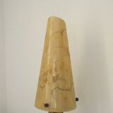 French vintage gold retro resin table lamp with marble effect cone shade.