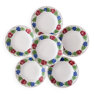 6 hand-painted Niderviller plates