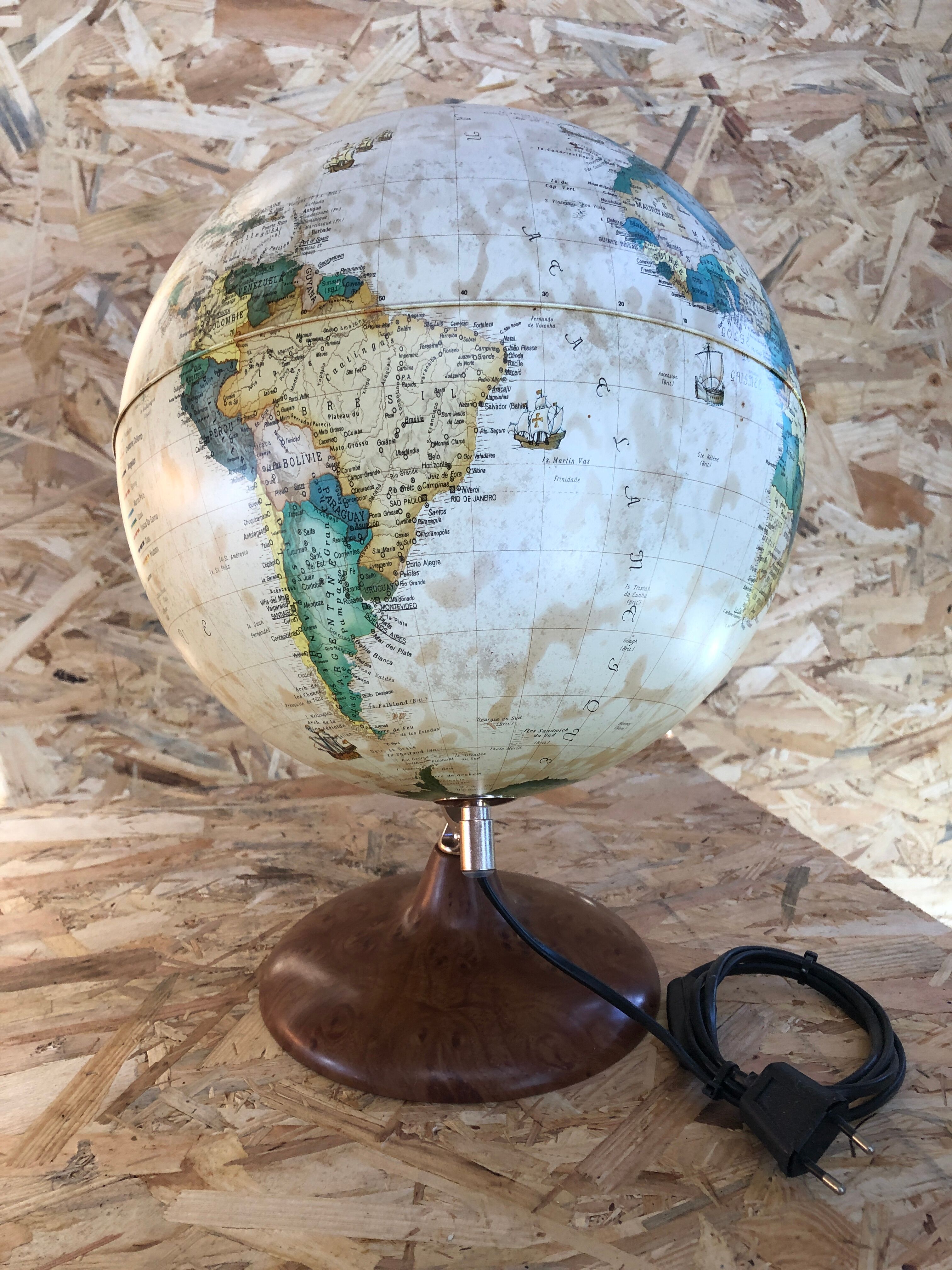 Former globe world map tecnodidattica discovery 30 vintage