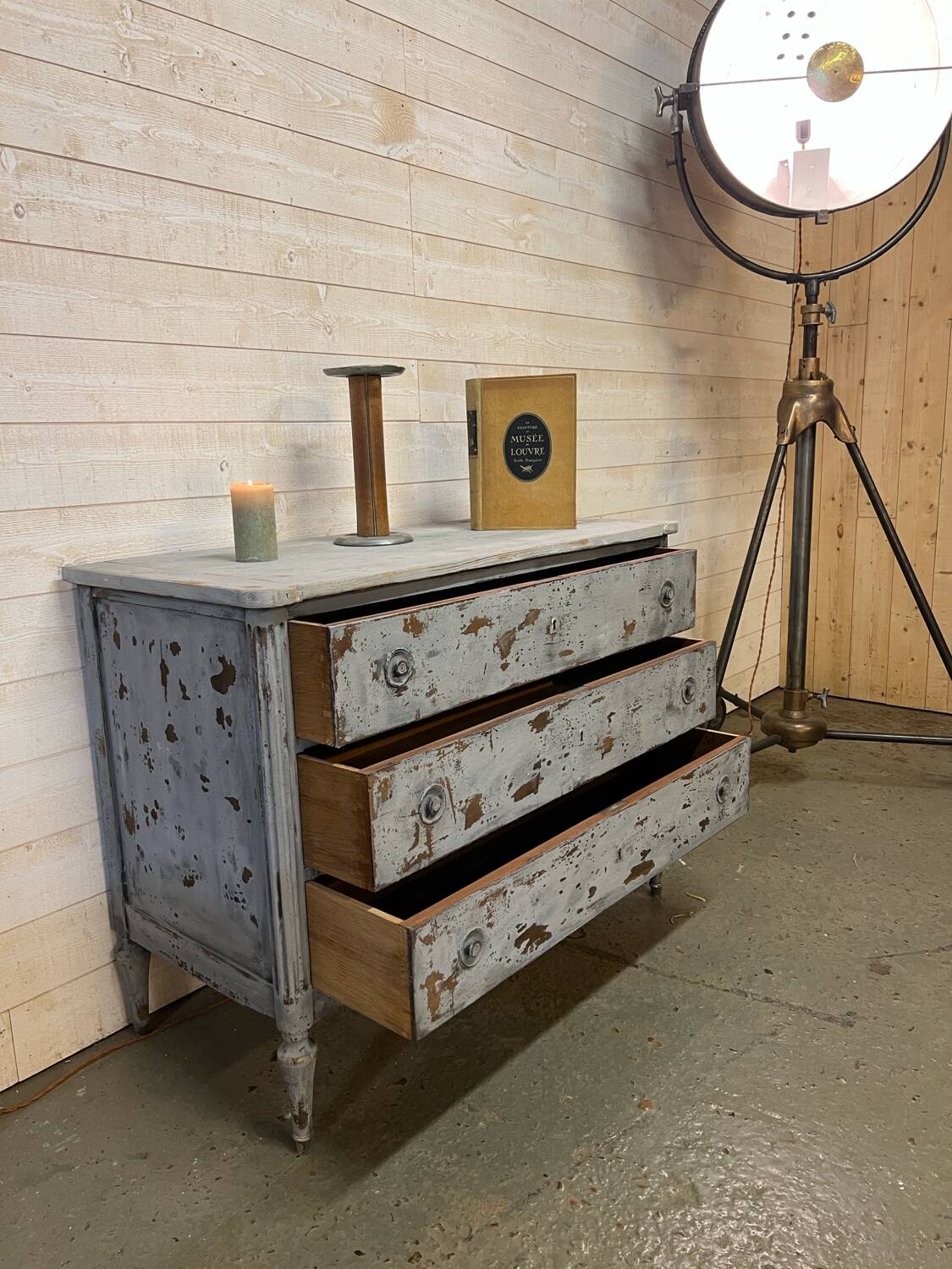 Directoire patinated chest of drawers