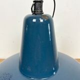 Industrial blue enamel factory pendant lamp, 1960s