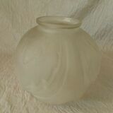 Compressed glass ball vase france art deco