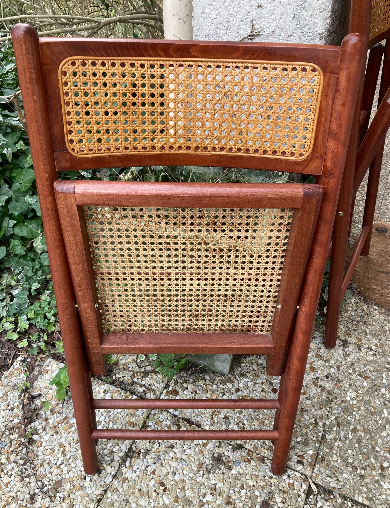 Pair of Italian folding chairs in vintage canning