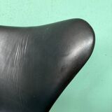 Vintage Arne Jacobsen 3117 Series One  Office Chair in Black Leather