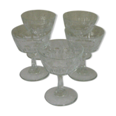 Ensemble de 5 coupes à champagne originales vintage 1970