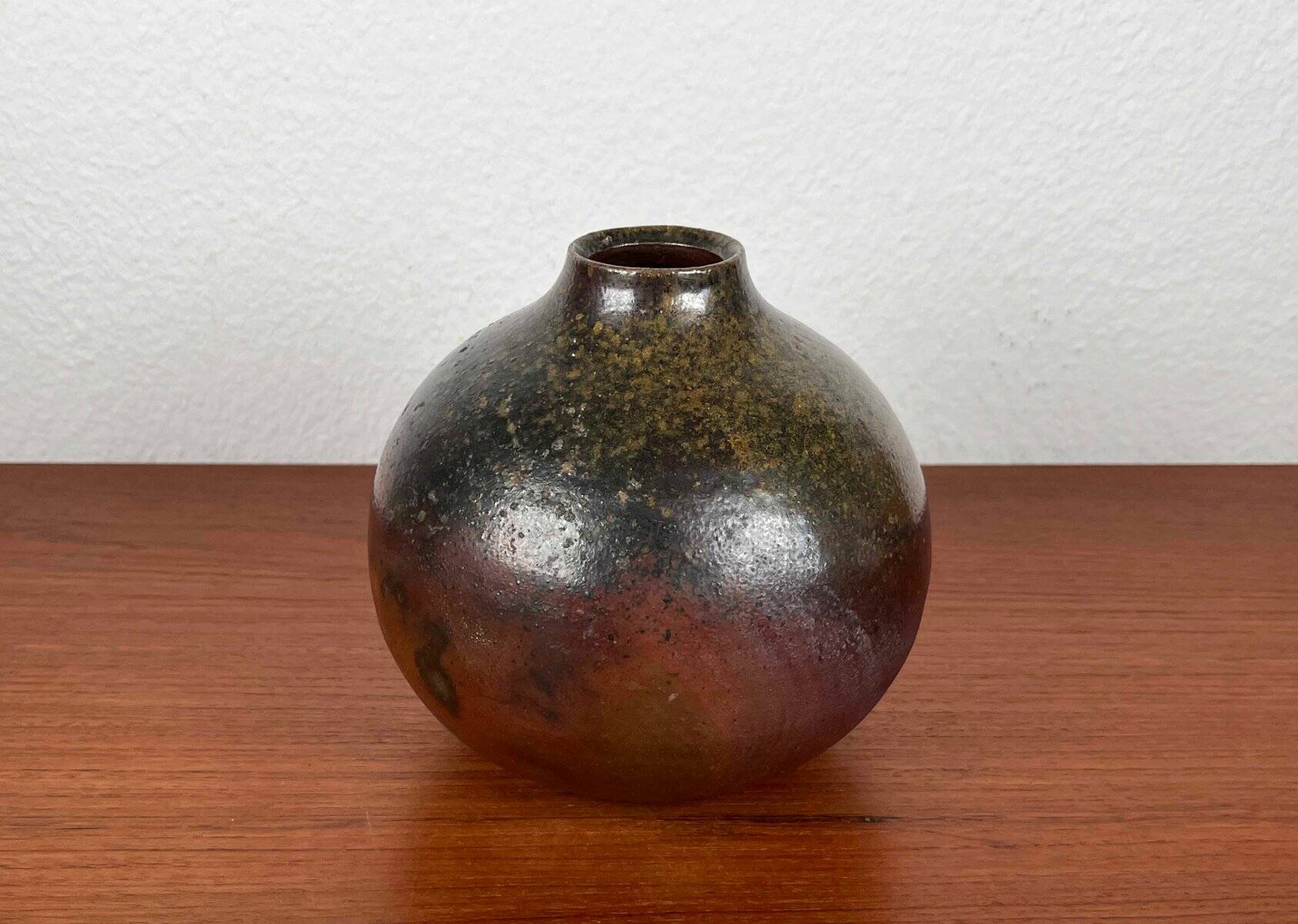 Mid-century German minimalist studio pottery vase from the 1960s.