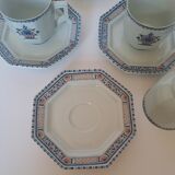 6 tasses et sous-tasses Limoges Coquet forme Lotus