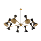 Lustre italien à 8 bras avec nuances Diabolo