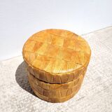 Chuff pouf leather patchwork 1970