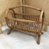 Vintage rattan magazine rack