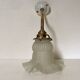 Brass art deco and pressed glass tulip