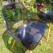 Lot of Opal Wox grey smoke chairs with beech legs.