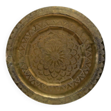 Chic vintage ethnic decorative oriental engraved copper plate