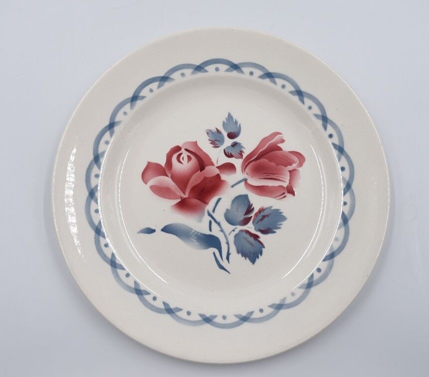 6 dessert plates Digoin Sarreguemines décor Cannes diameter 20.3 cm