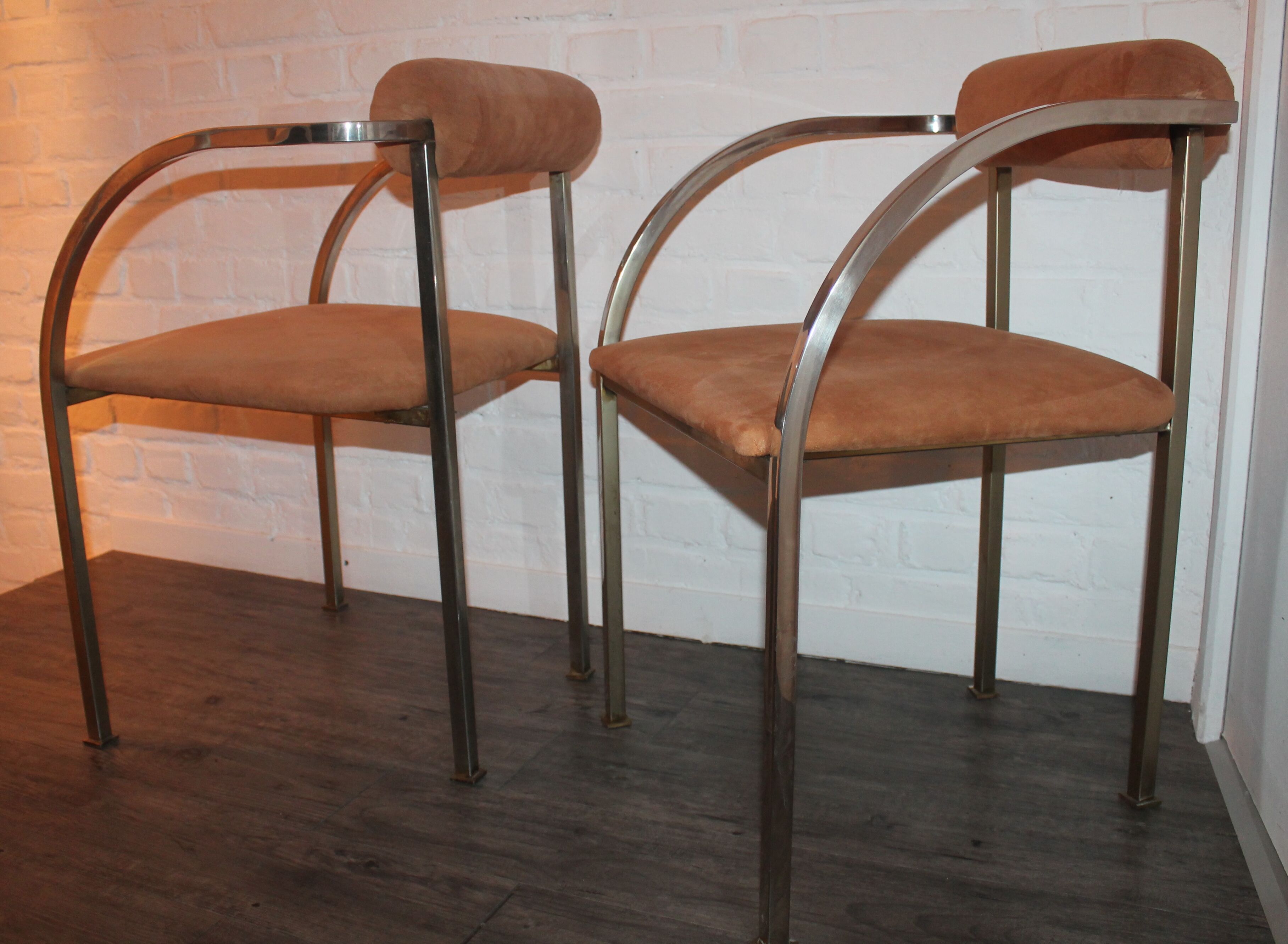 Belgo chrome set of 2 chairs vintage 70's