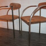Set de 2 chaises Belgo chrome vintage 70's