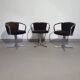 3 x mid-century tube frame chairs (swivel) corduroy upholstery