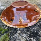 Dish on foot, glazed Provençal ceramic