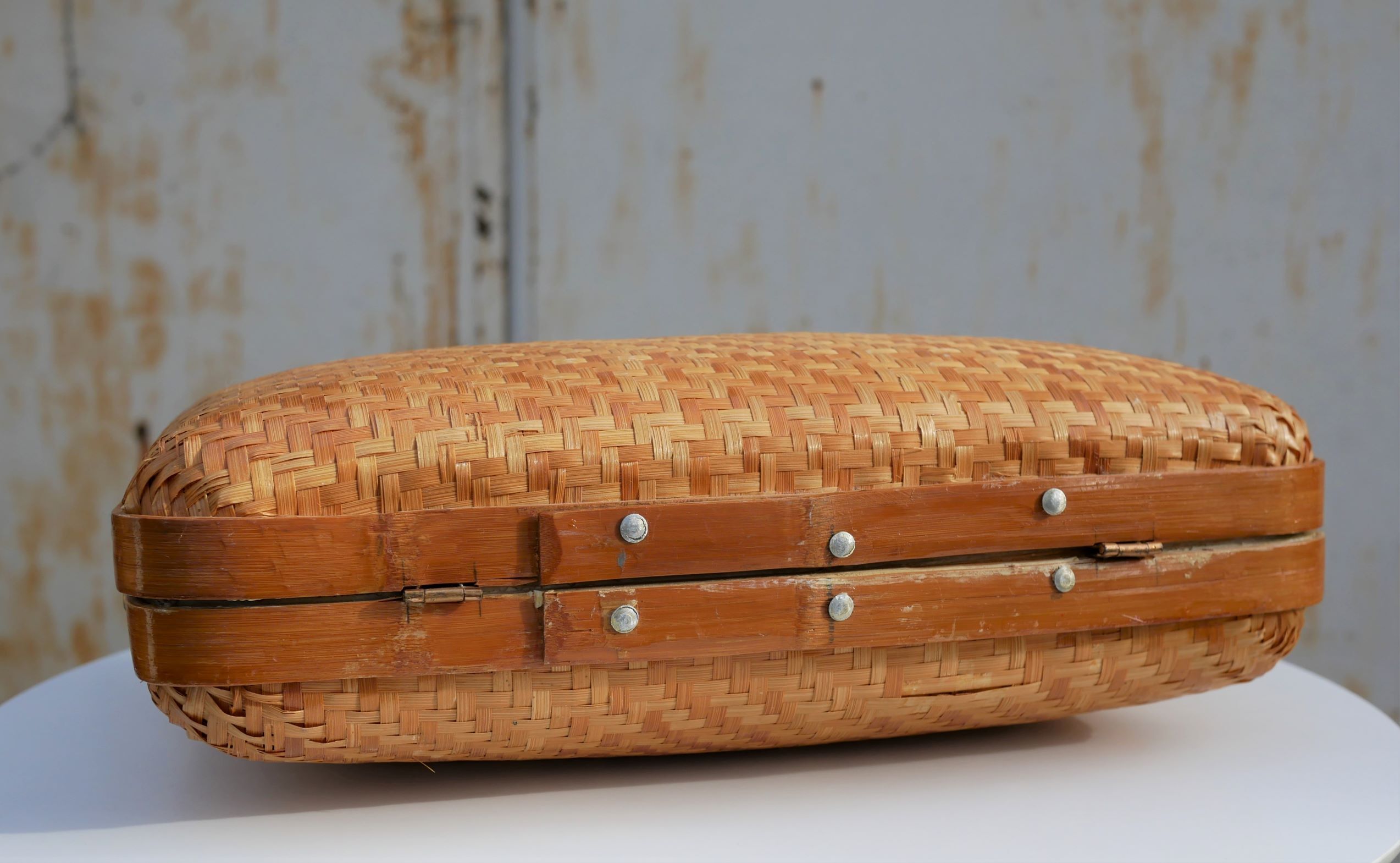 Suitcase vintage wicker