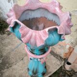 Vase and its ceramic pedestal by Delfin MASSIER circa 1890