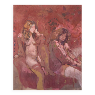 Antoni Munill - 'Mujeres' - Two Evocative Female Figures