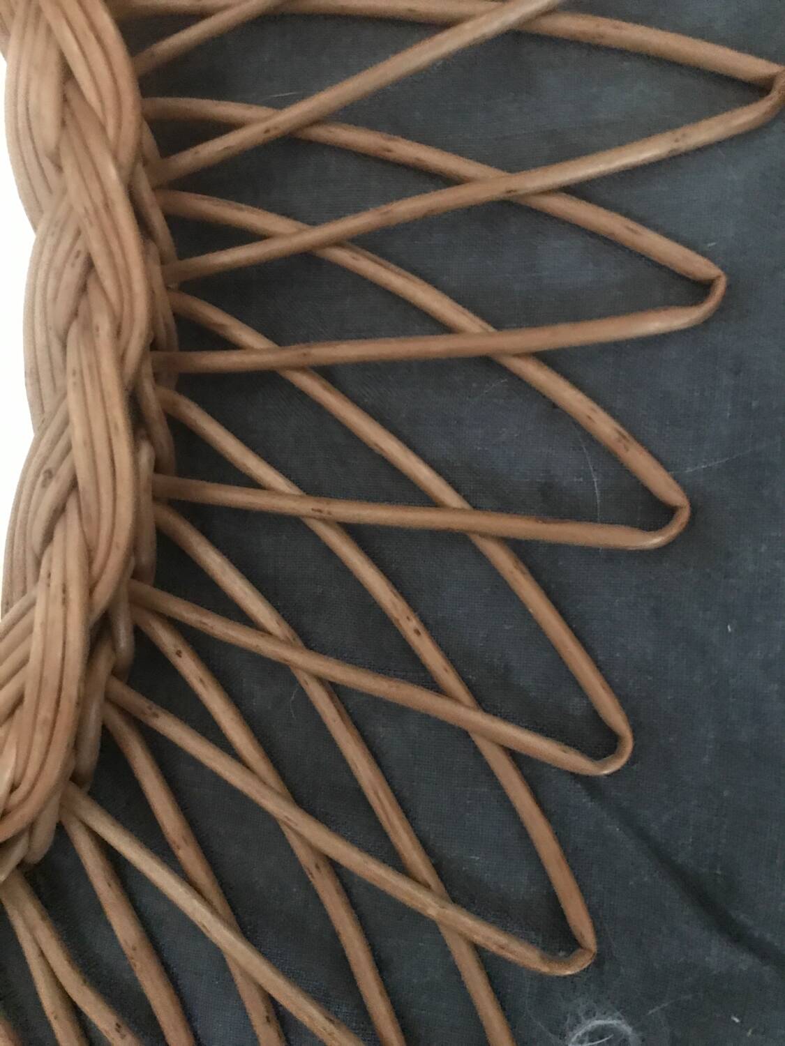 Vintage woven wicker mirror